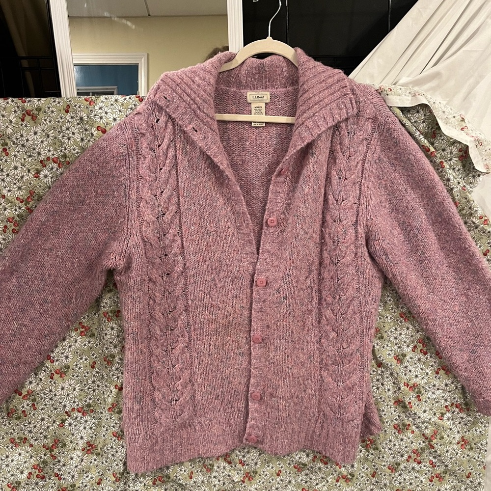L.L. Bean Women's Pink Cardigan Sweater